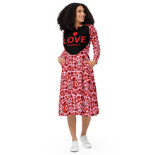 Load image into Gallery viewer, Long sleeve midi dress &#39;Heart love&#39;
