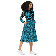 Load image into Gallery viewer, Long sleeve midi dress &#39;Blue Sky&#39;

