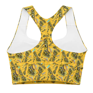 Longline sports bra 'Yellow cab'