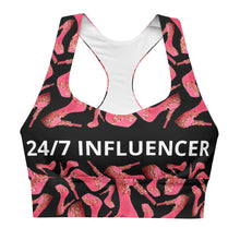 Load image into Gallery viewer, Longline sports bra &#39;24/7 Influencer&#39;

