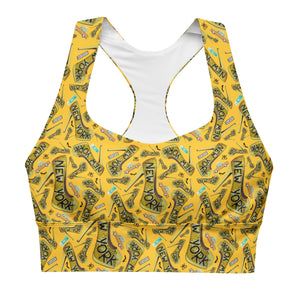 Longline sports bra 'Yellow cab'