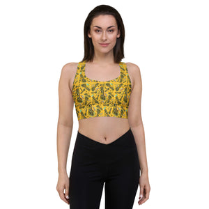 Longline sports bra 'Yellow cab'