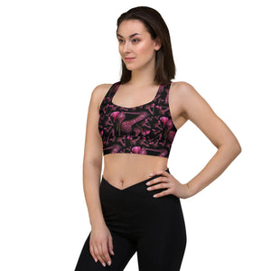 Longline sports bra 'Pink crystals shoes'