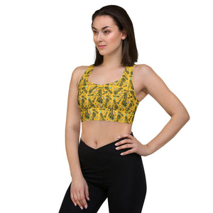 Longline sports bra 'Yellow cab'