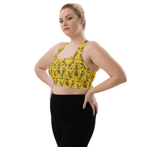 Longline sports bra 'Yellow cab'