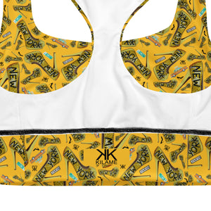 Longline sports bra 'Yellow cab'