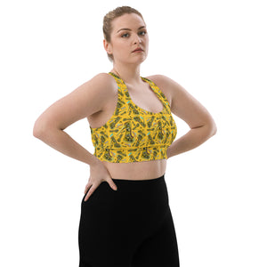 Longline sports bra 'Yellow cab'