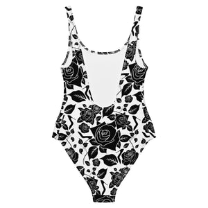 One-Piece Swimsuit 'Black Roses'