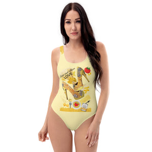 One-Piece Swimsuit 'Pasta and shoes'