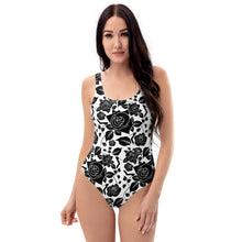Load image into Gallery viewer, One-Piece Swimsuit &#39;Black Roses&#39;
