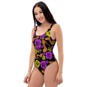 One-Piece Swimsuit 'Purple Gold'