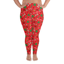 Load image into Gallery viewer, Plus Size Leggings Rosso &#39;Buon Natale&#39;
