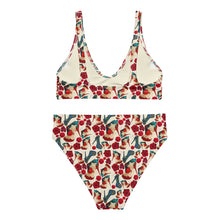 Load image into Gallery viewer, Recycled high-waisted bikini &#39;Fiori tricolore&#39;
