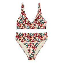 Load image into Gallery viewer, Recycled high-waisted bikini &#39;Fiori tricolore&#39;
