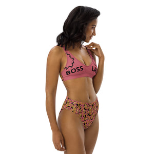 Recycled high-waisted bikini 'Pink boss'
