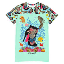 Load image into Gallery viewer, T-shirt dress Medusa Reef &#39;Ocean&#39;
