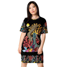 Load image into Gallery viewer, T-shirt dress Ursula &#39;Dark Glam sea&#39;
