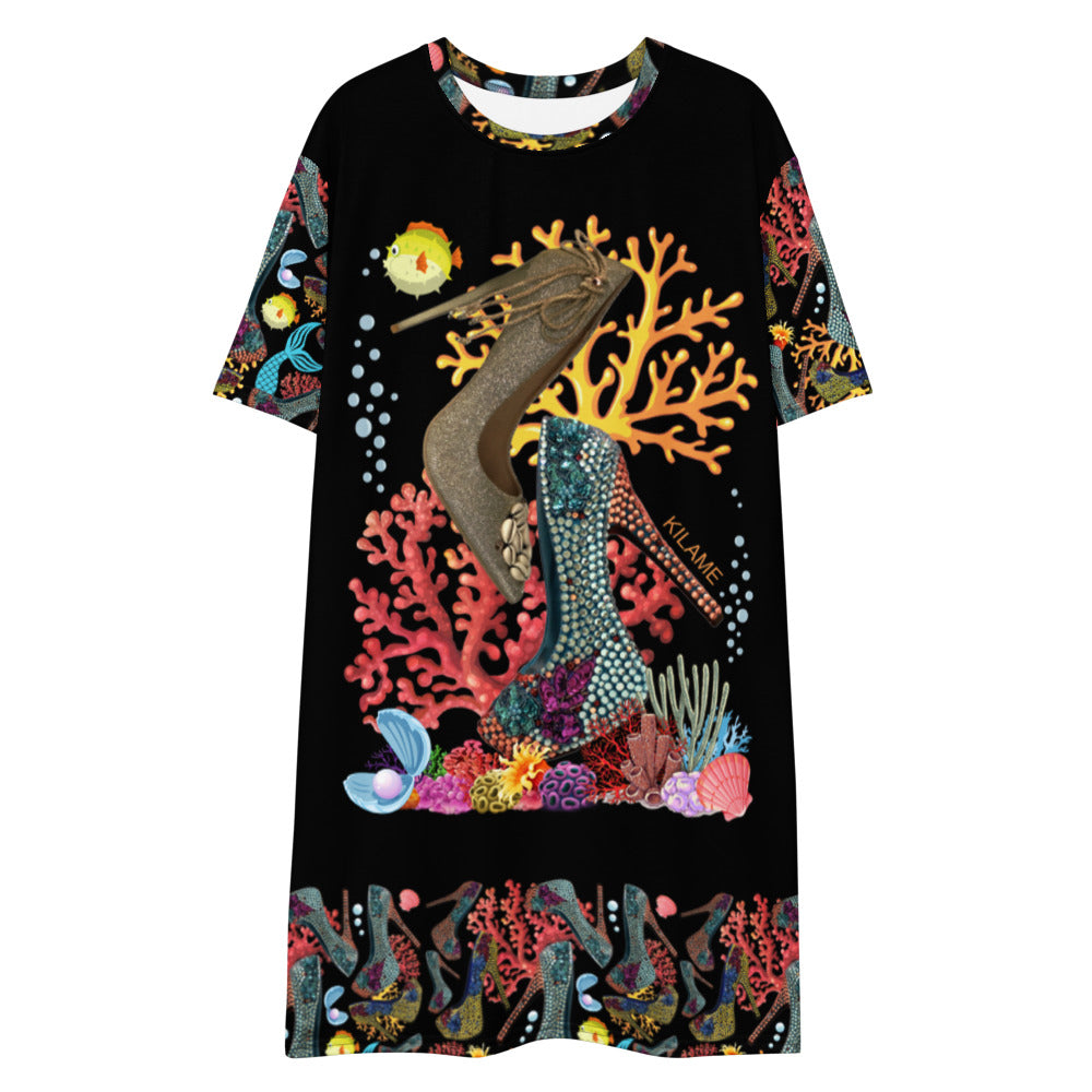 T-shirt dress Ursula 'Dark Glam sea'