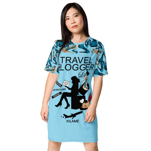 T-shirt dress 'Travel Blogger Girl'