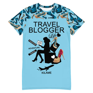 T-shirt dress 'Travel Blogger Girl'