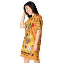 Load image into Gallery viewer, T-shirt dress &#39;Fashion and food&#39;
