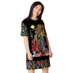 T-shirt dress Ursula 'Dark Glam sea'