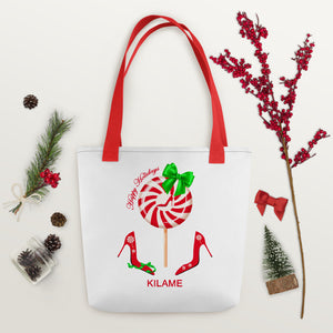 Tote bag Peppermint Toli 'Happy Holidays'