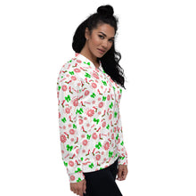 Load image into Gallery viewer, Bomber Jacket Peppermint &#39;Happy Holidays&#39;
