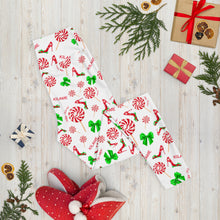 Load image into Gallery viewer, Leggings Peppermint &#39;Happy Holidays&#39;
