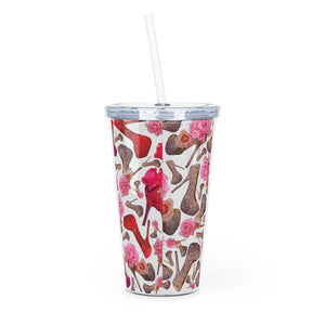 Plastic Tumbler with Straw 'Celebrity Status'