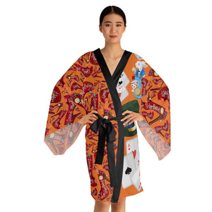 Long Sleeve Kimono Robe 'White Rabbit'