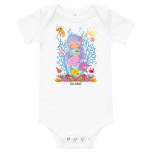 Baby body short sleeve one piece 'Viola Mermaid'