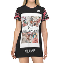 Load image into Gallery viewer, Tone T-Shirt Dress &#39;24/7 Influencer&#39;
