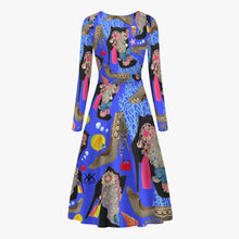 Load image into Gallery viewer, Women&#39;s Long-Sleeve One-piece Dress &#39;Blue Ocean&#39;
