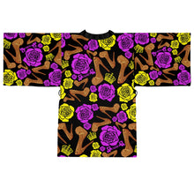Load image into Gallery viewer, Long Sleeve Kimono Robe &#39;Purple Gold&#39;
