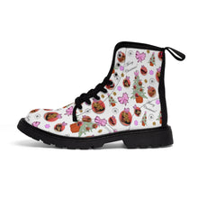 Load image into Gallery viewer, Women&#39;s Canvas Boots &#39;Pink Christmas&#39;
