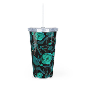 Plastic Tumbler with Straw 'Rose Verdi'