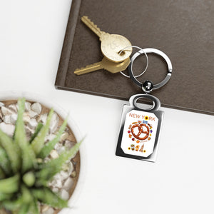 Rectangle Photo Keyring 'Pretzel'