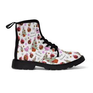 Women's Canvas Boots 'Pink Christmas'