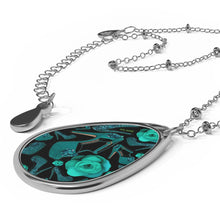 Load image into Gallery viewer, Oval Necklace &#39;Green crystals shoes&#39;

