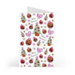 Greeting Cards (7 pcs) 'Pink Christmas'