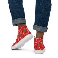 Load image into Gallery viewer, Men’s high top canvas shoes &#39;Buon Natale&#39;
