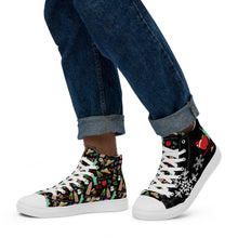 Load image into Gallery viewer, Men’s high top canvas shoes &#39;Christmas in New York&#39;
