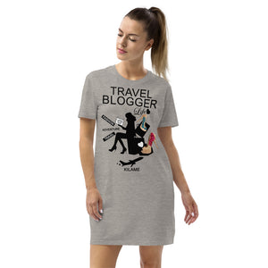 Organic cotton t-shirt dress Solp 'Travel Blogger Girl'