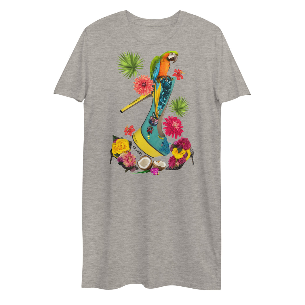 Organic cotton t-shirt dress 'Parrot'