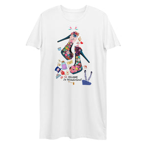 Organic cotton t-shirt dress 'Alice in wonderland'