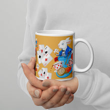 Load image into Gallery viewer, White glossy mug &#39;Down the rabbit hole&#39;
