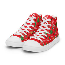 Load image into Gallery viewer, Women’s high top canvas shoes &#39;Buon Natale&#39;
