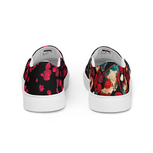 Women’s slip-on canvas shoes 'Fiori rosso'