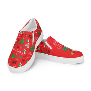 Women’s slip-on canvas shoes 'Buon Natale Italiano'